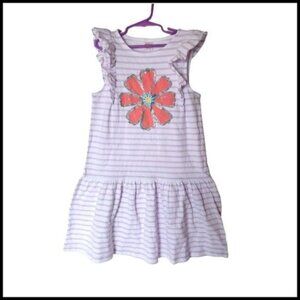 Gymboree Mix N‎ Match Dress Stripe Purple Flower L 10 12 Years Girls Kids